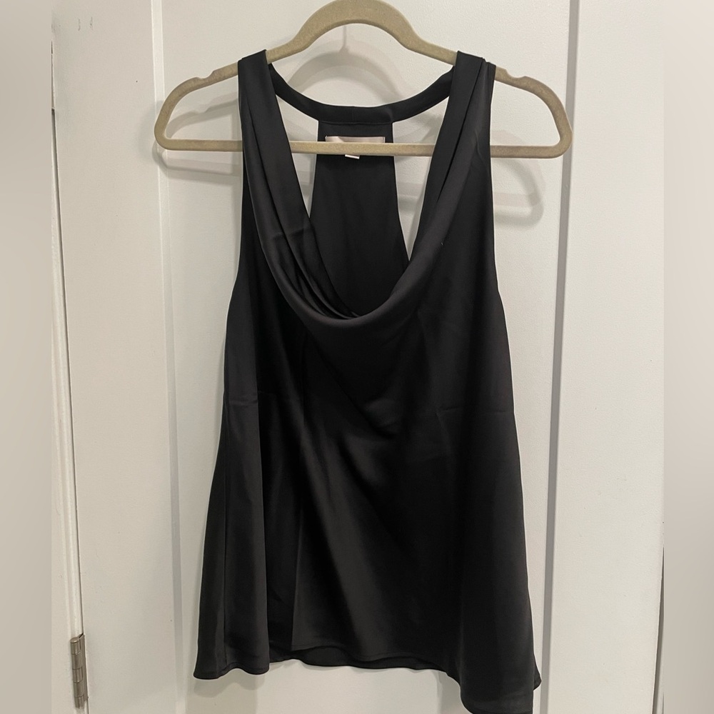 LOFT Striped Satin Cowl Neck Cami
